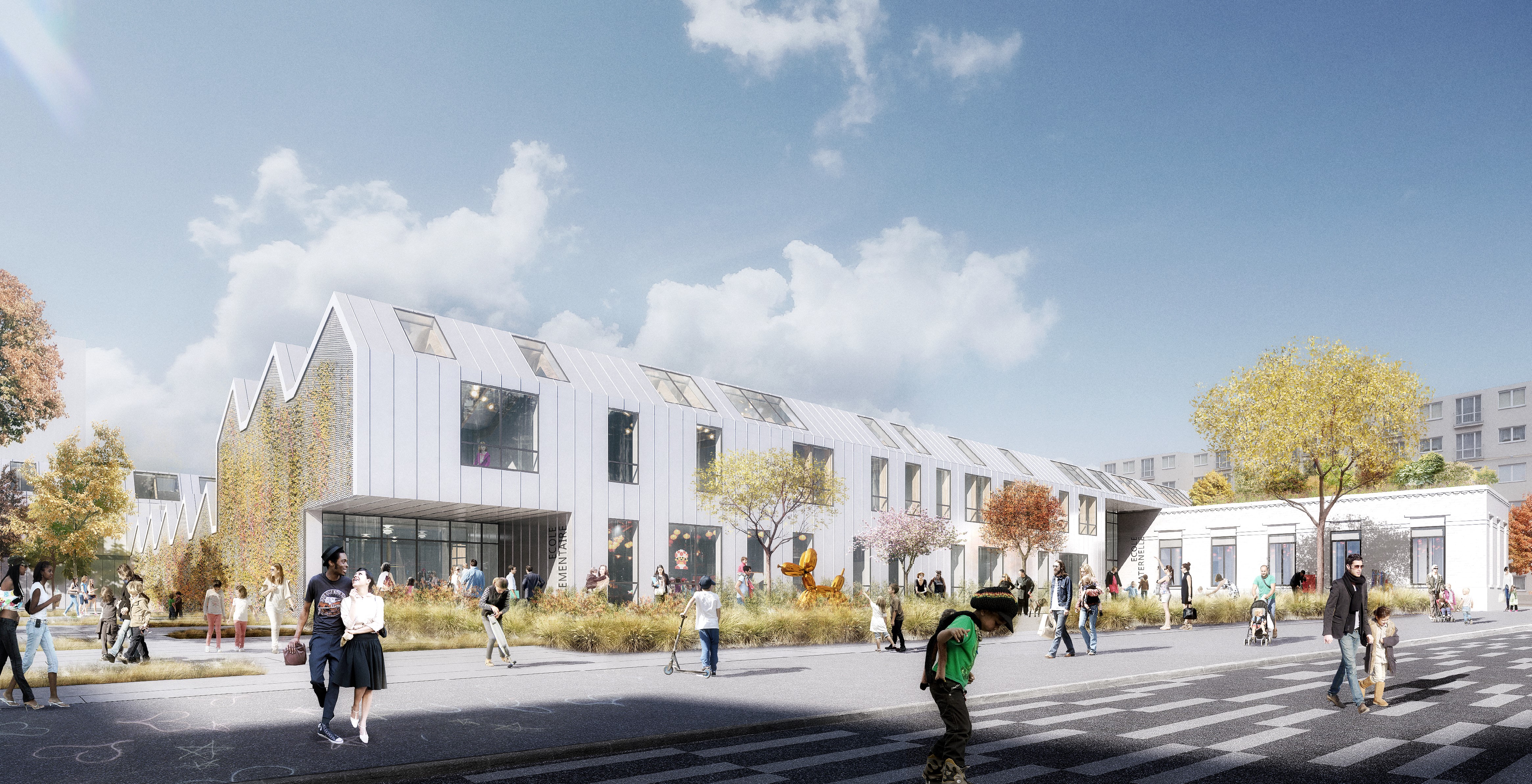 Groupe scolaire du village Landy, quartier Pleyel SAINT-DENIS